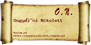 Osgyáni Nikolett névjegykártya